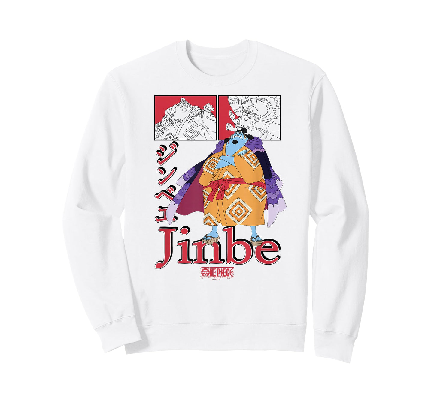 One Piece Anime Jinbe Collage with Kanji T-Shirt
