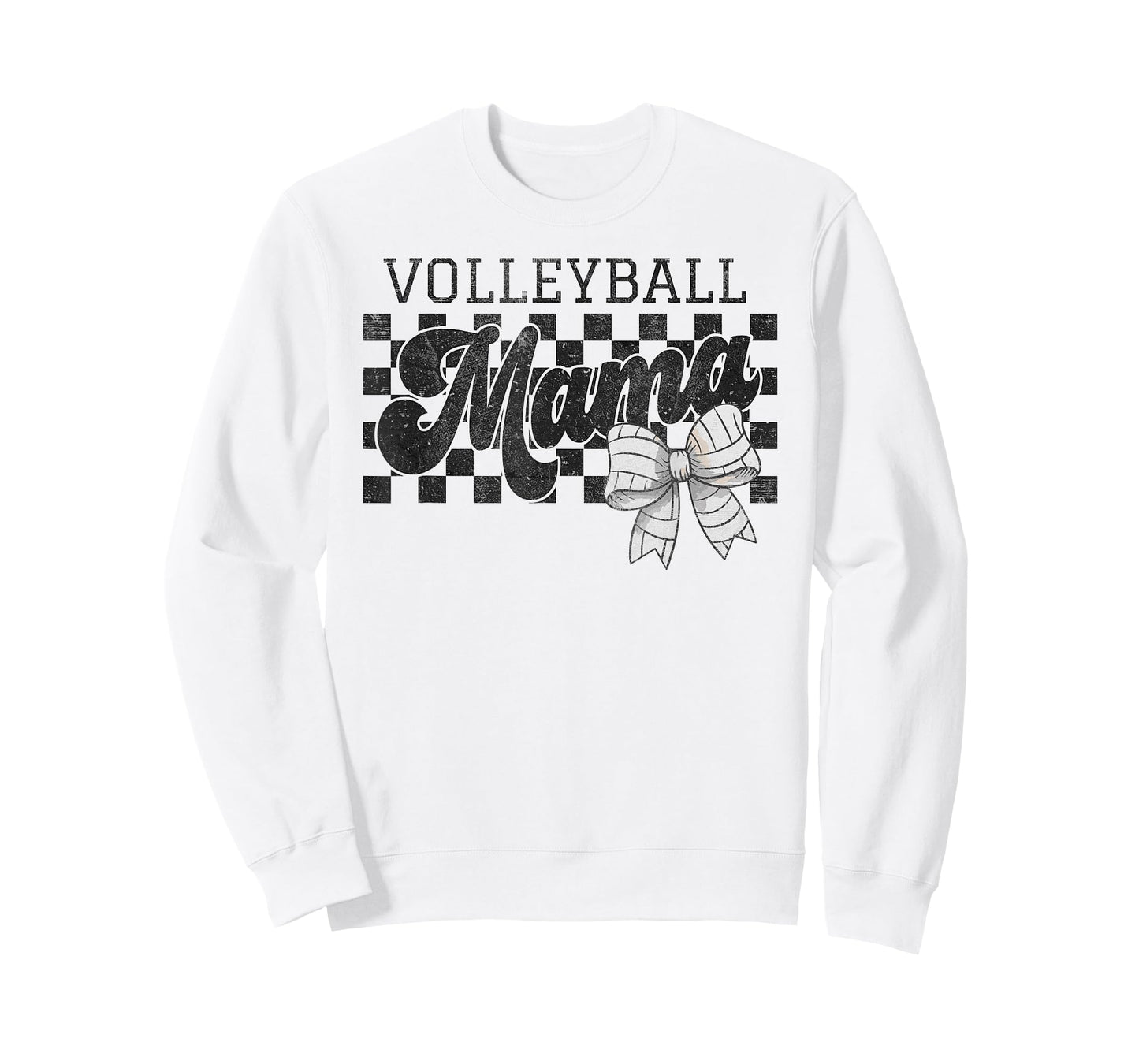 Volleyball Mama Mom Game Day Retro Volleyball Coquette Bow T-Shirt