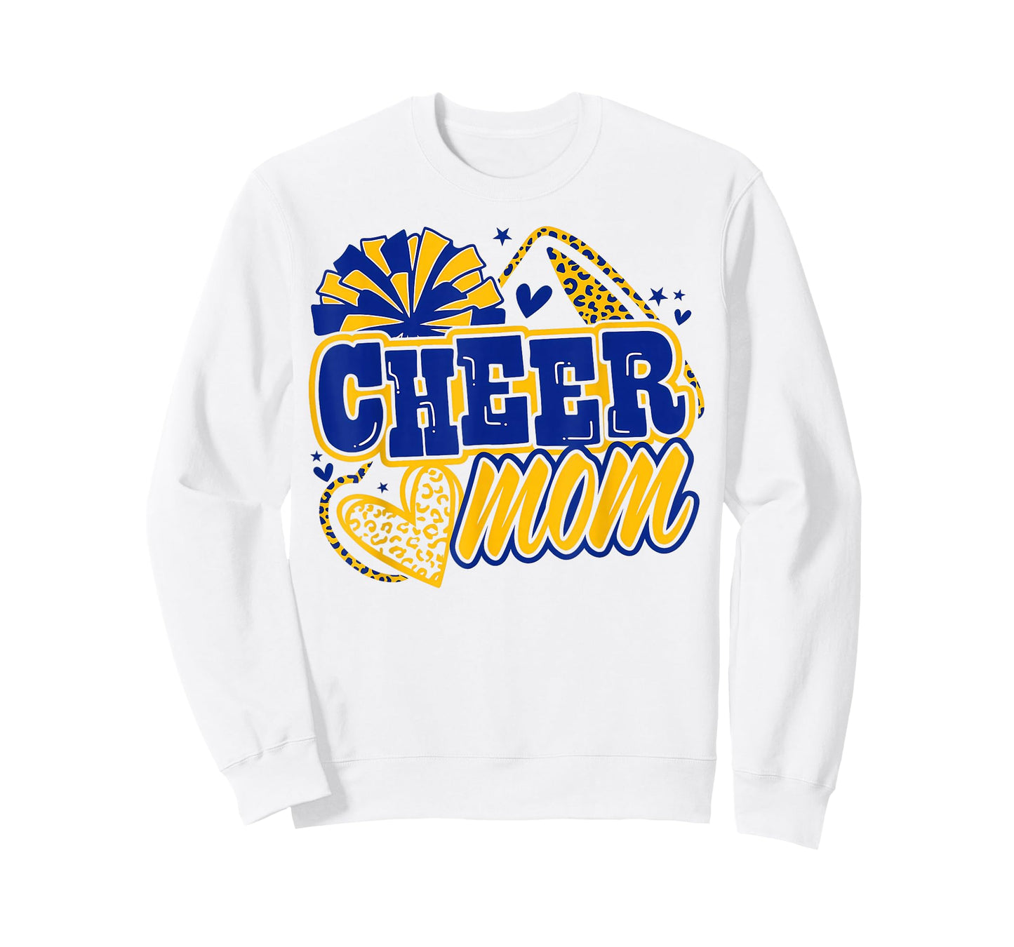 Cheer Mom Blue Gold Cheerleader Game Day Mama Football T-Shirt