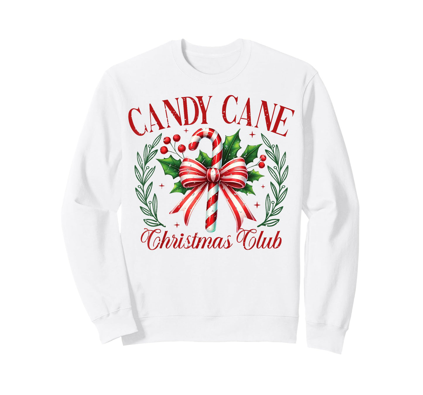 Candy Cane Christmas Club Coquette Bow Xmas Pajamas Holiday T-Shirt