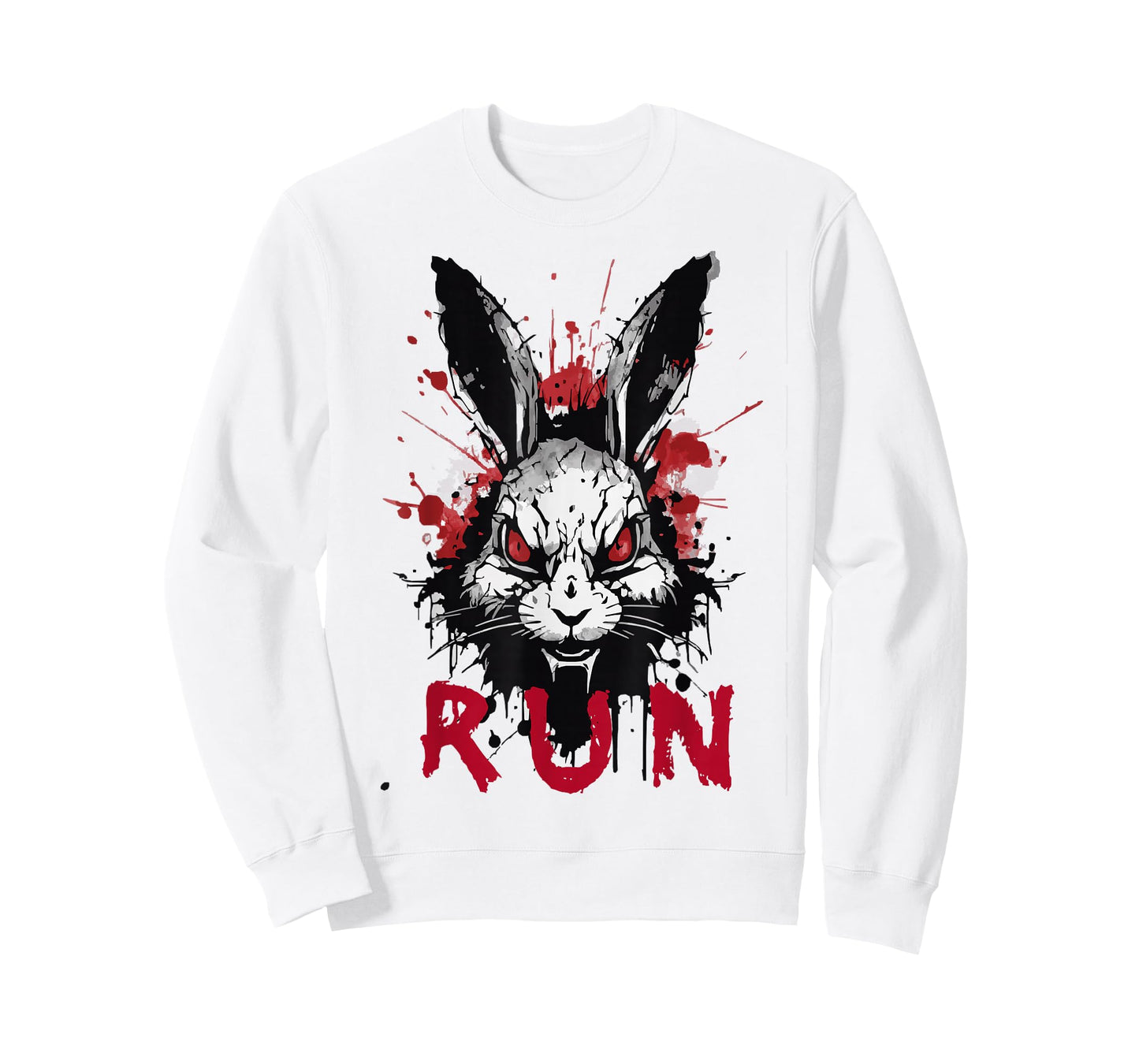 Run Rabbit, Evil Bunny Artwork, Modern Vintage Grunge Anime T-Shirt