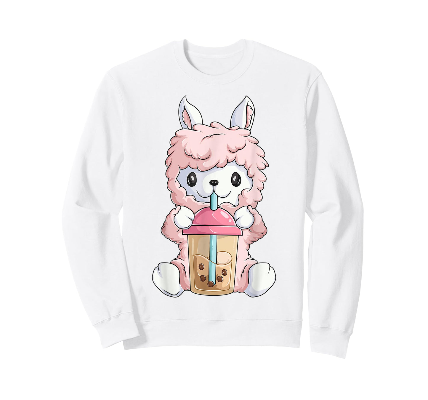 Kawaii Anime Llama Shirt For Women Girls, Boba Bubble Tea T-Shirt