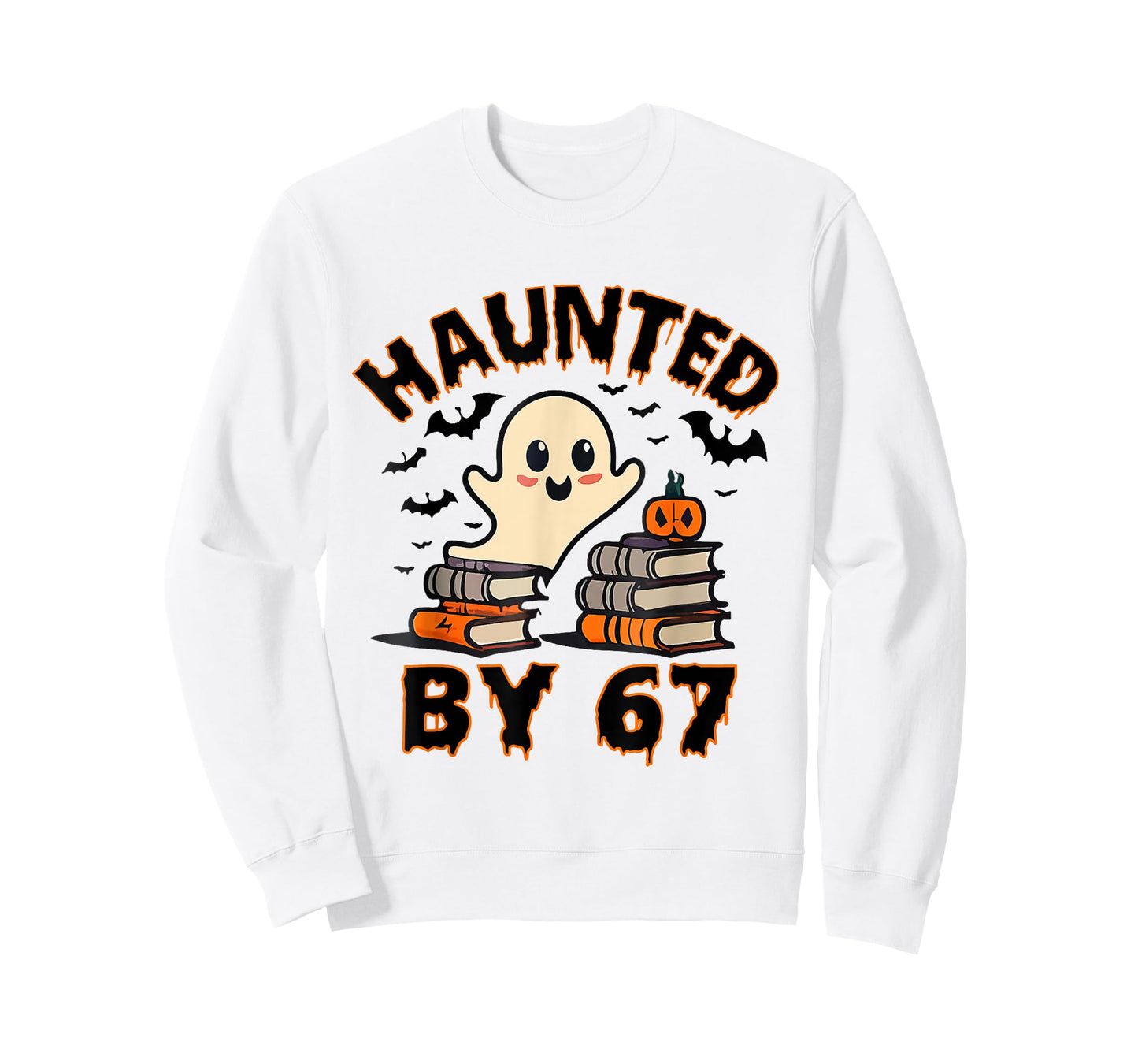 Haunted by 67 Funny Teacher Ghost Pumpkin Halloween Costume T-Shirt