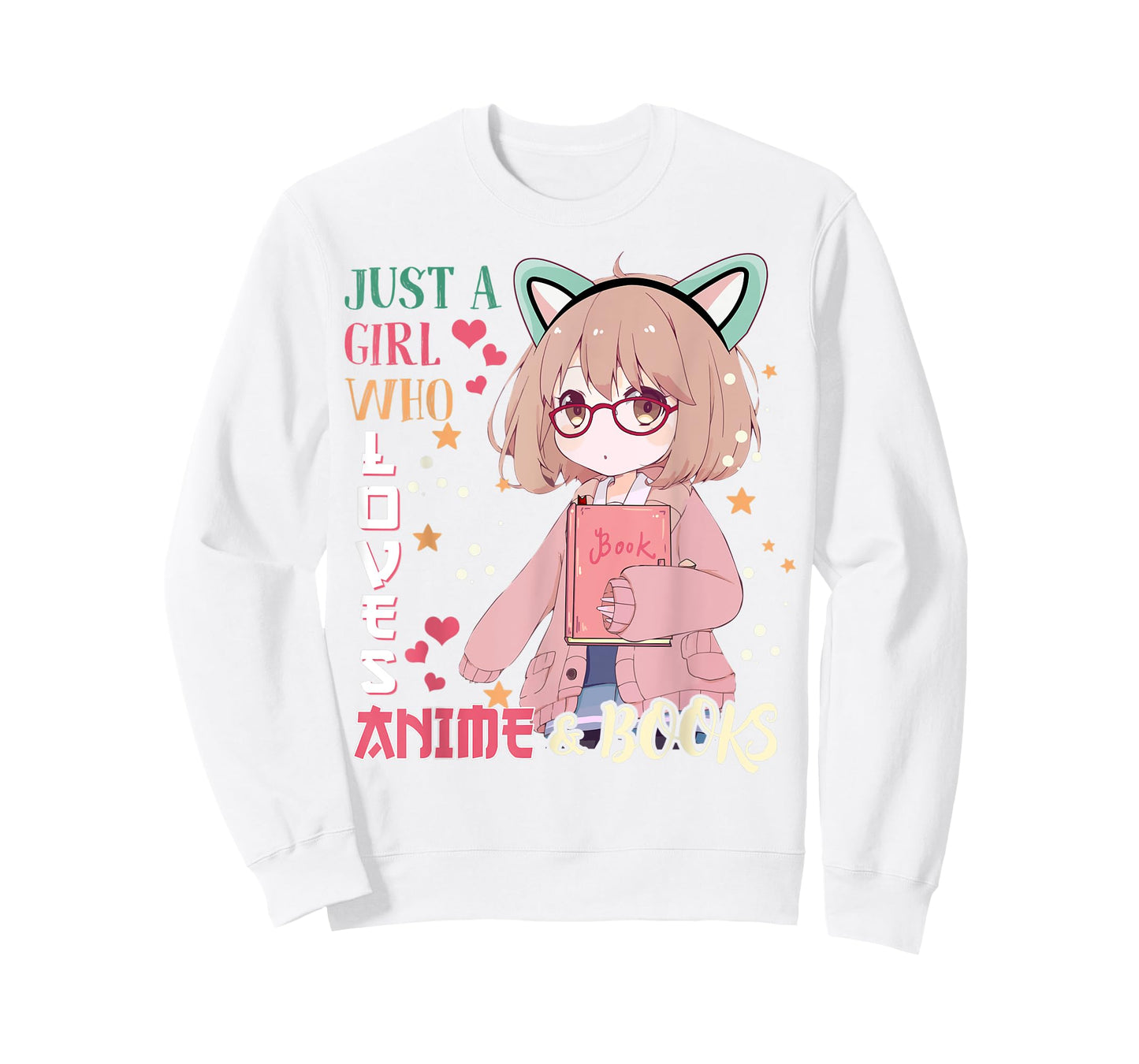 Anime-Shirt Just A Girl Who Love Anime & Books Kids Teenage T-Shirt