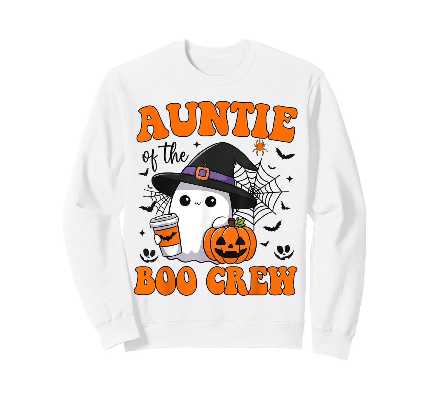 Auntie Boo Crew Groovy Ghost Matching Family Halloween T-Shirt