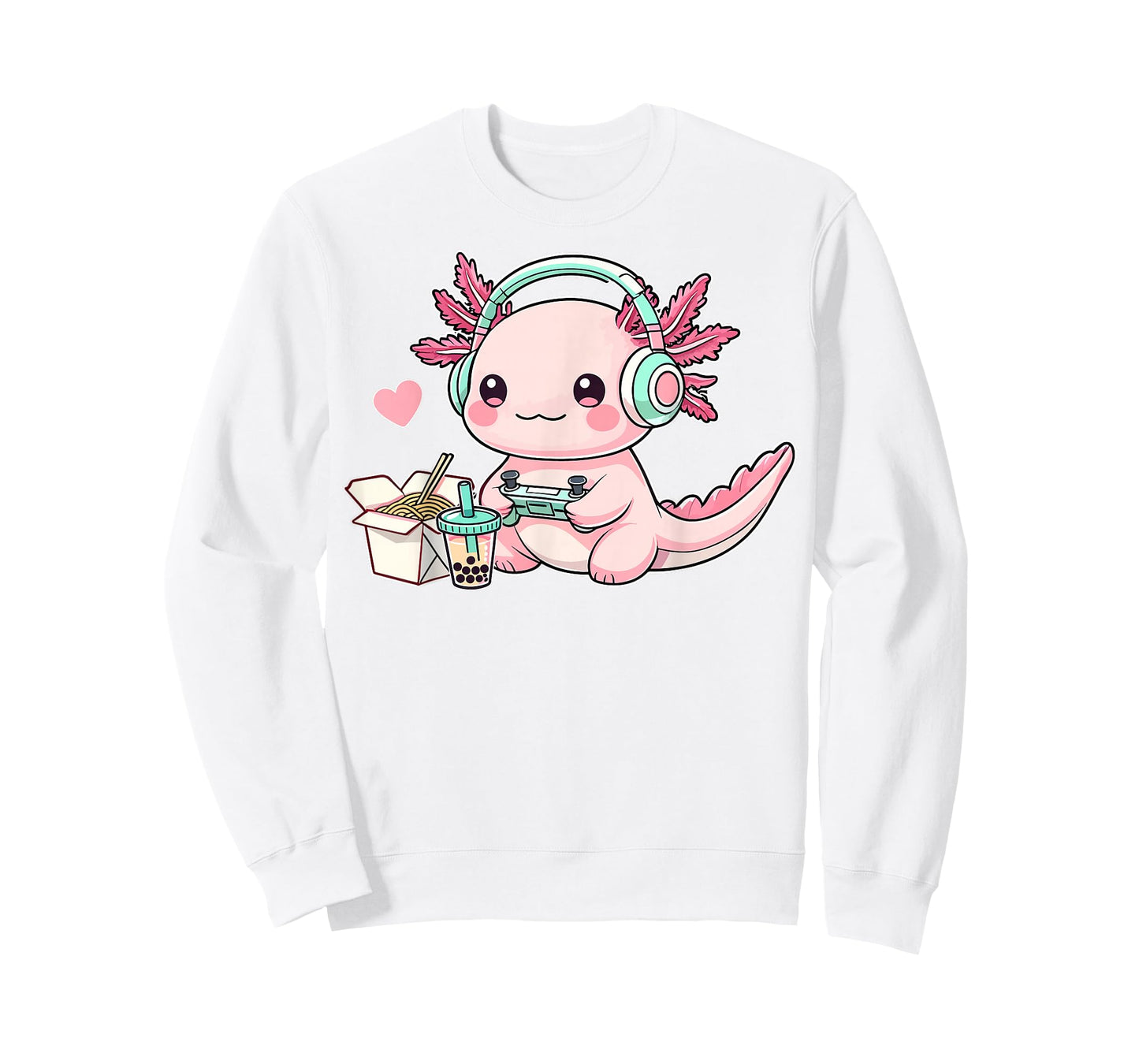 Chibi Axolotl Lover Headphone Gamer Cute Axolotl Graphic T-Shirt