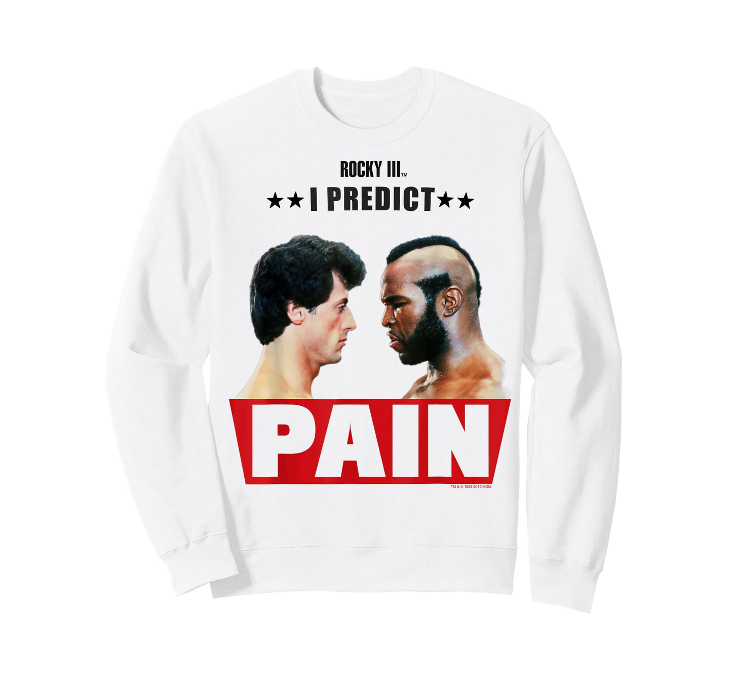 Rocky 3 I Predict Pain Rocky and Clubber Face Off Portrait T-Shirt