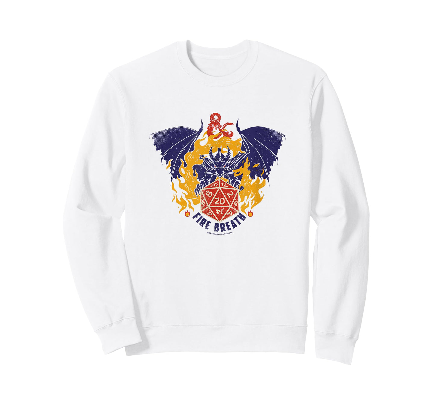 Dungeons & Dragons Fire Breath Dragon Flames Dice Logo T-Shirt