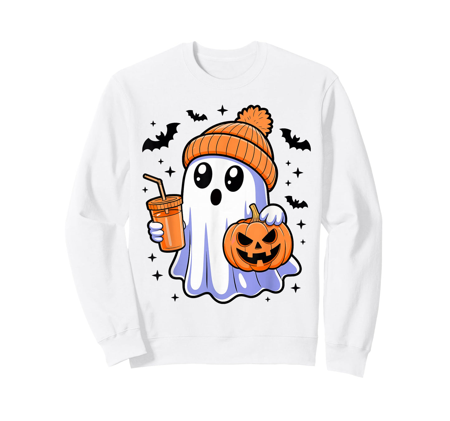 Ghost Drinking Coffee Halloween Costume Funny Coffee Lover T-Shirt
