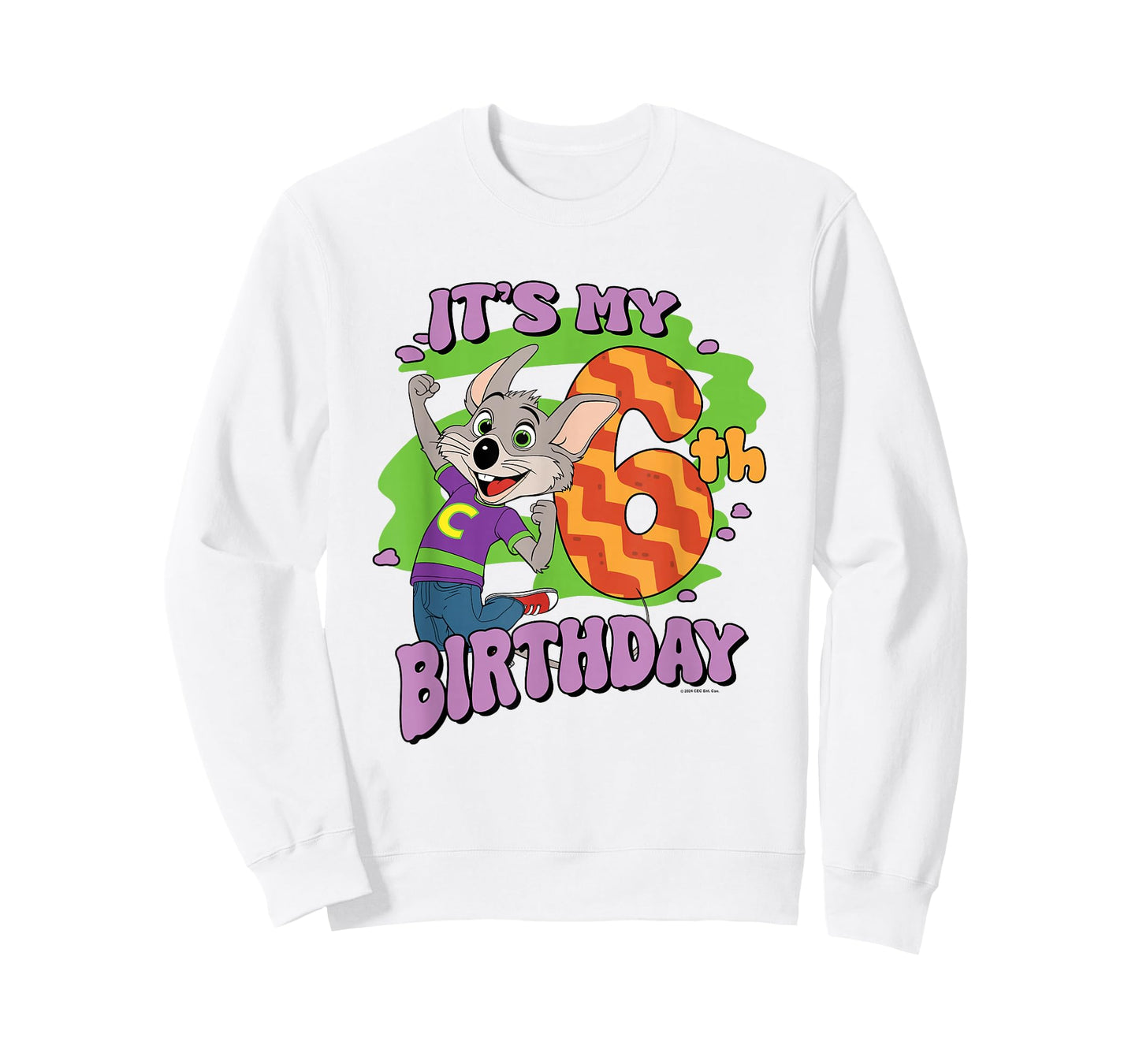 Chuck E. Cheese It's My 6th Birthday Happy Chuck Chest Logo T-Shirt