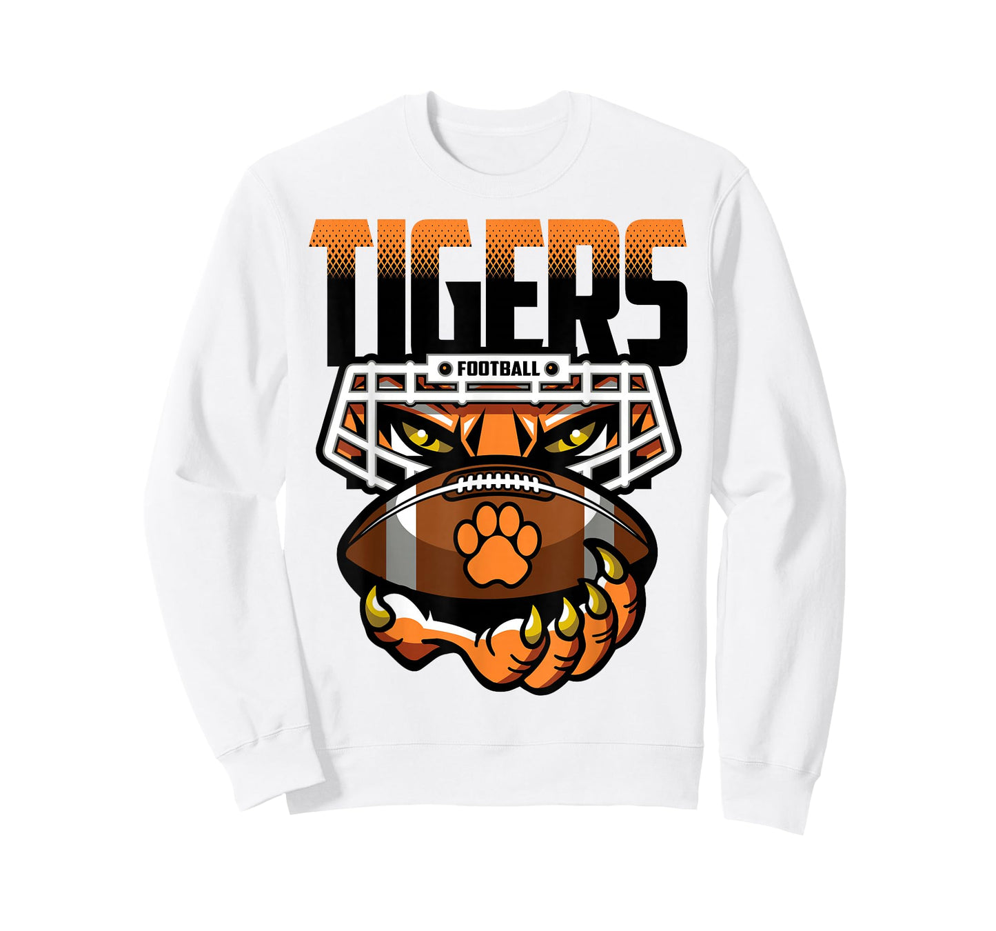 Tigers Football Tiger Pride School Spirit Orange Black Tiger T-Shirt