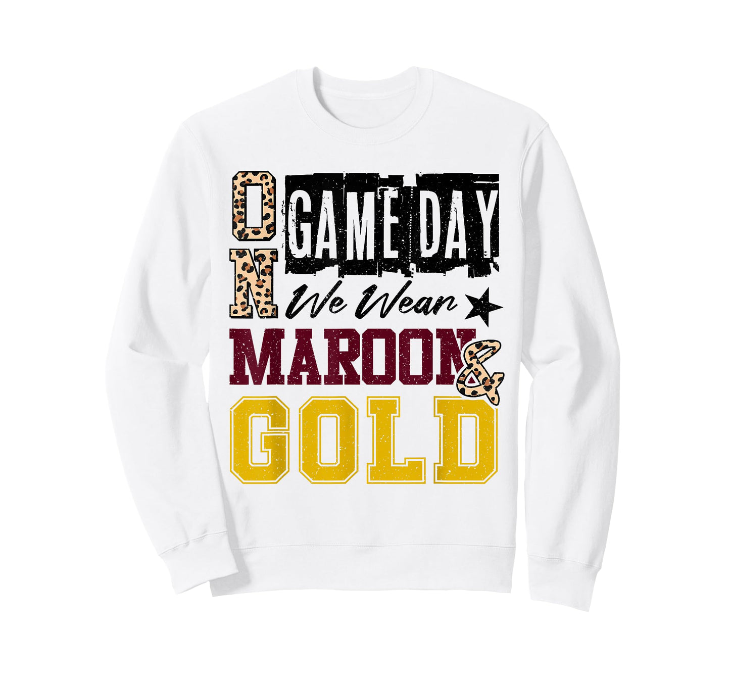 On Gameday Football We Wear Maroon And Gold School Spirit T-Shirt