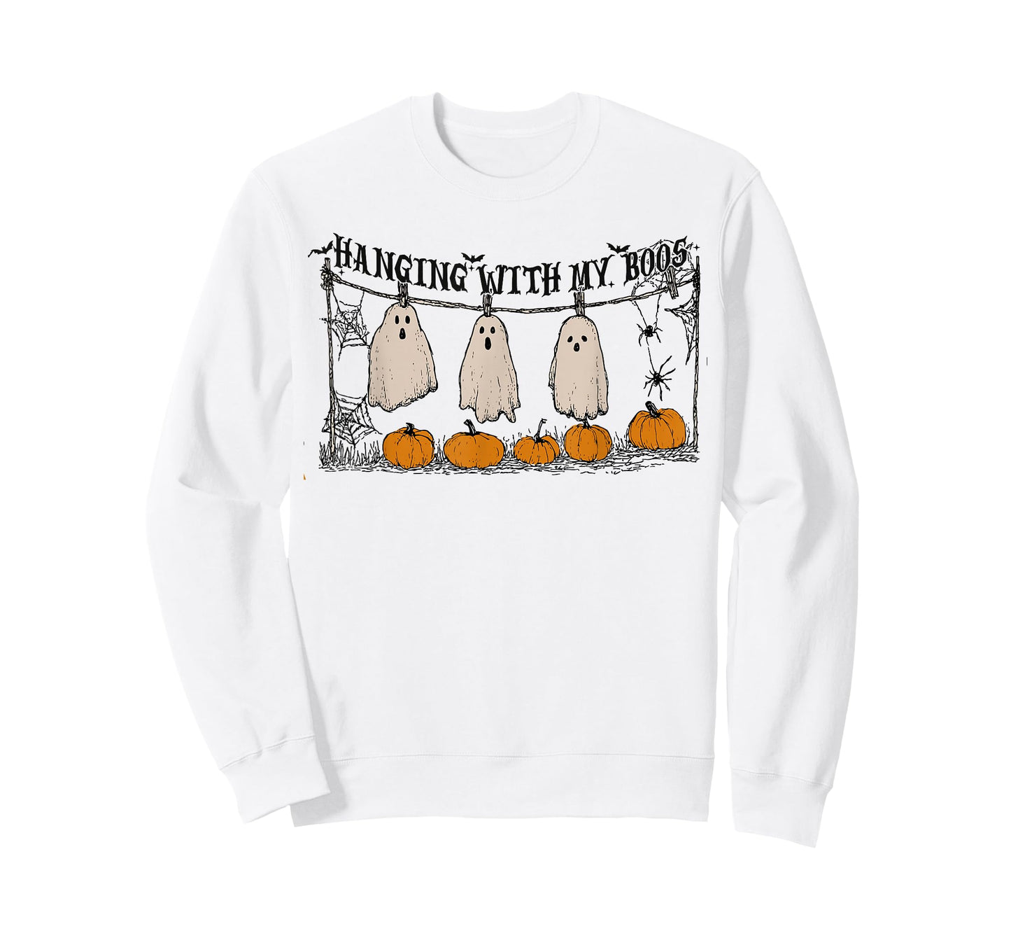 Hanging With My Boos Spooky Season Ghost Pumpkin Halloween T-Shirt