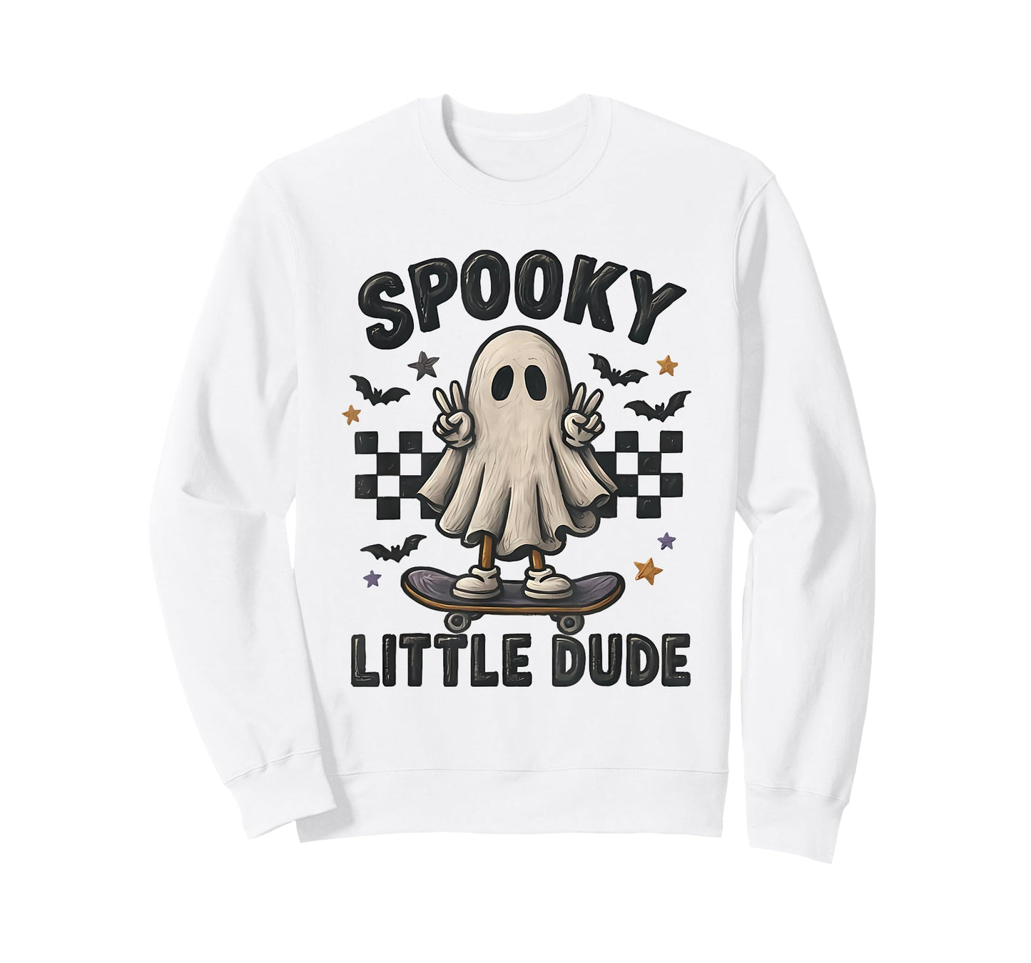 Cute Halloween Ghost Skater Spooky Little Dude T-Shirt