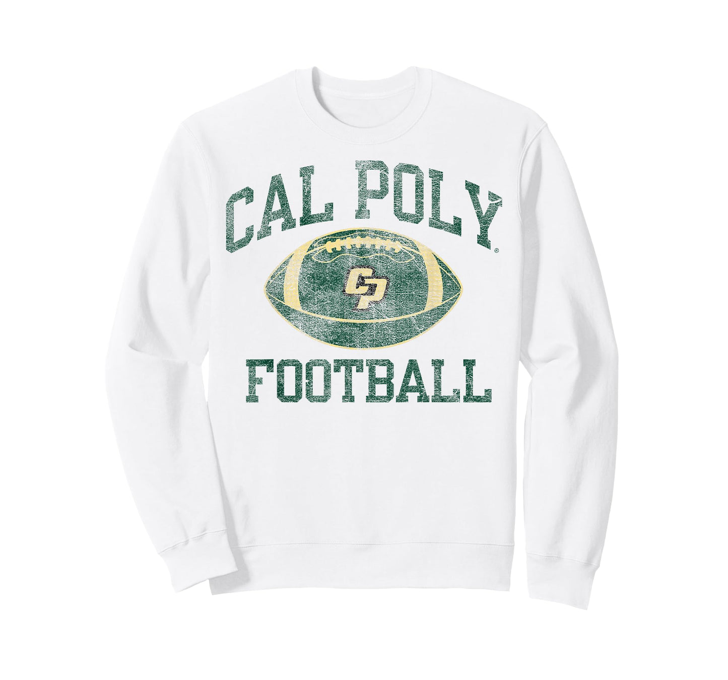 Cal Poly Mustangs Football Intensity White T-Shirt