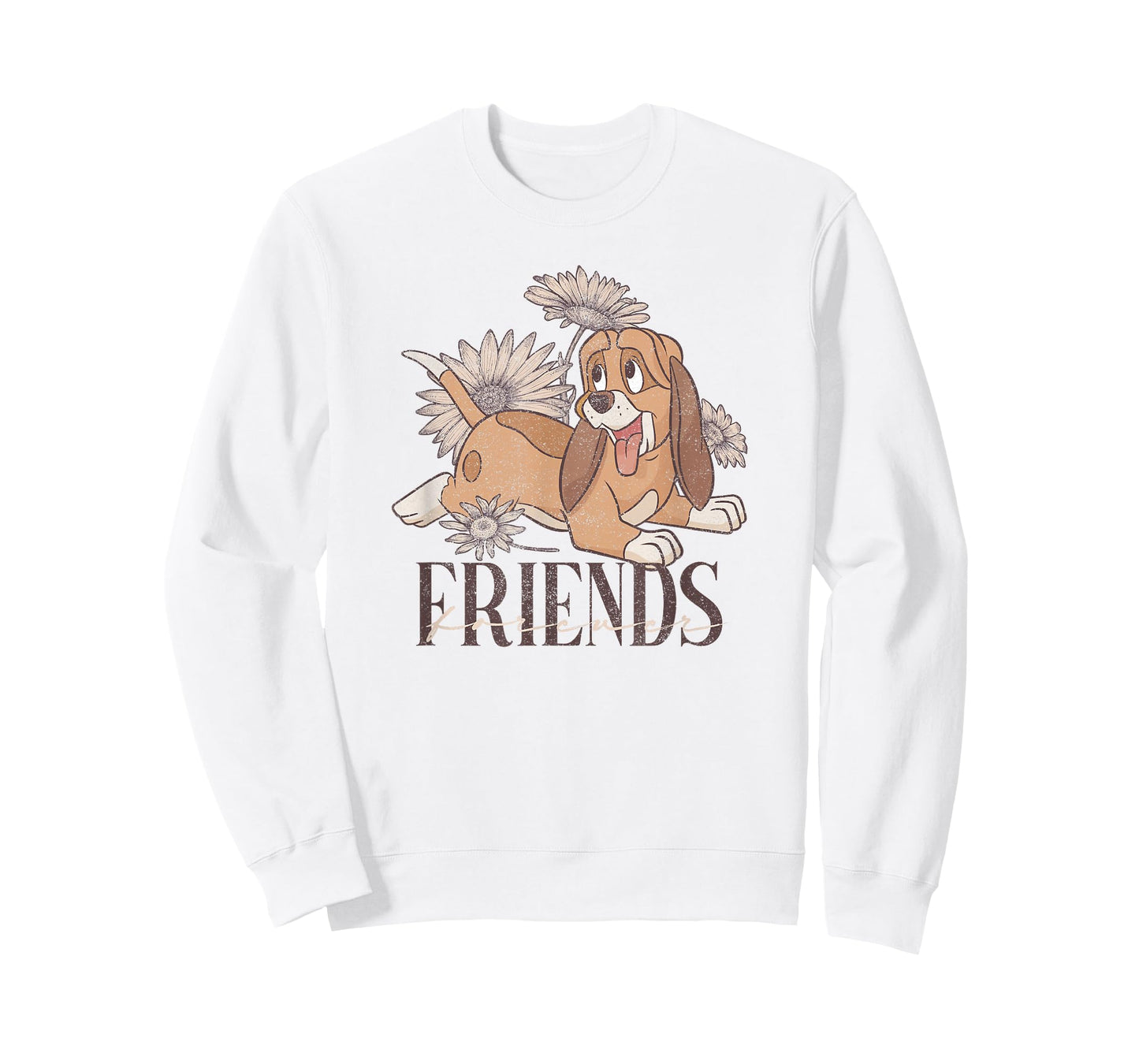 Disney The Fox and The Hound Friends Forever Floral Logo T-Shirt