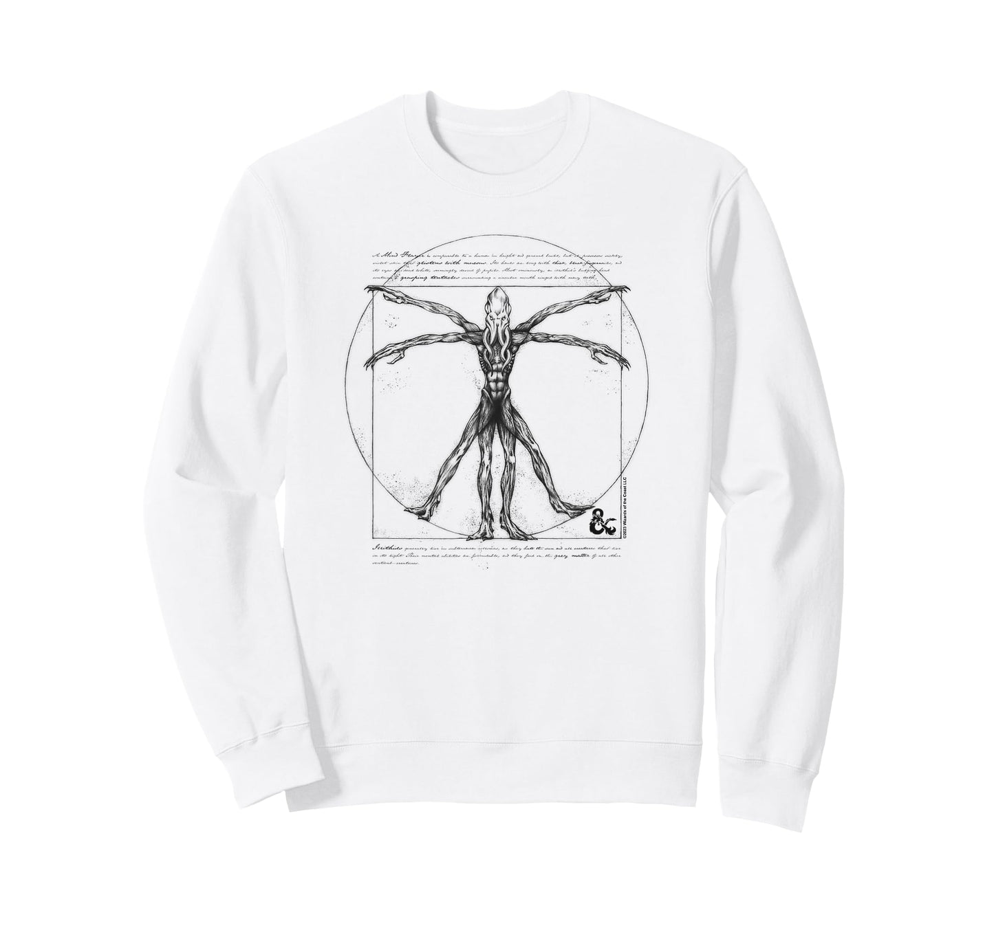Dungeons & Dragons Mind Flayer Vitruvian Man Vintage Sketch T-Shirt