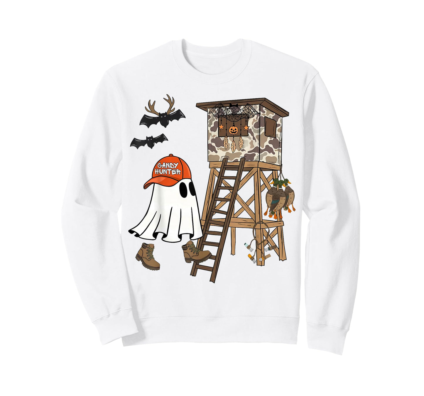 Candy Hunter Camo Ghost Boys Halloween Deer Duck Hunting T-Shirt