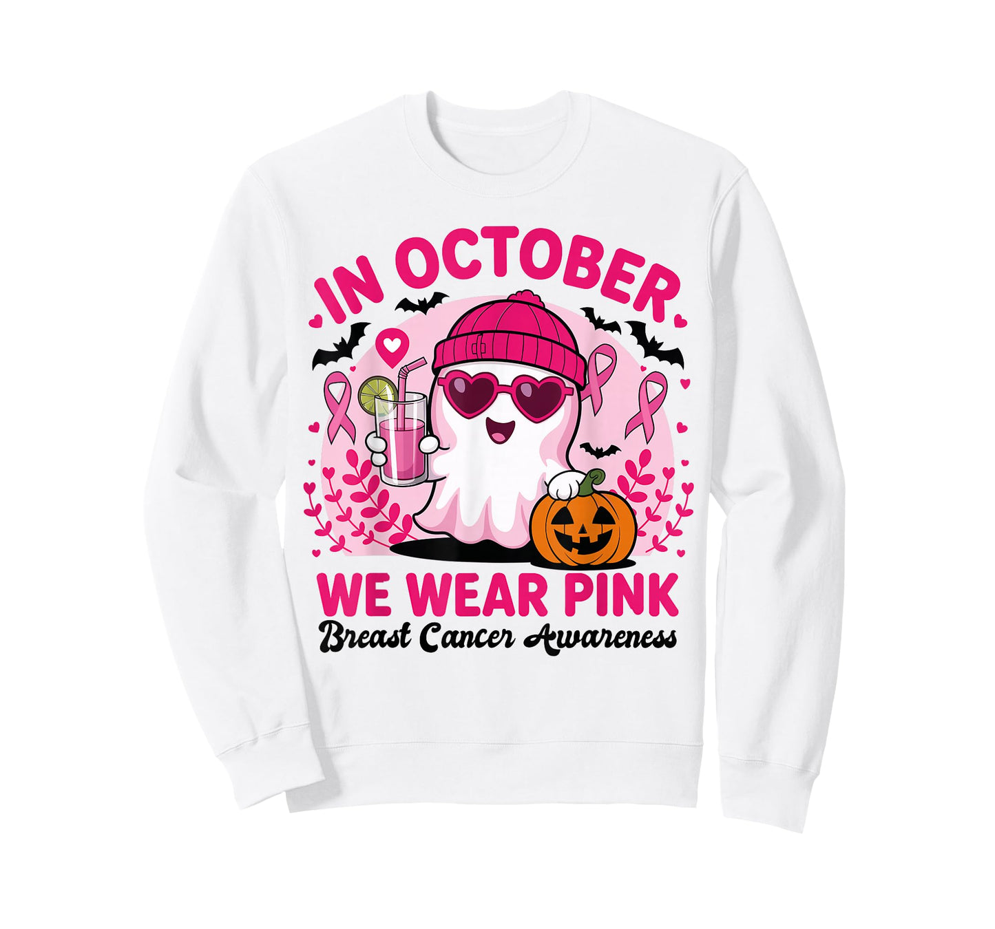 In October We Wear Pink Breast Cancer Awareness Halloween T-Shirt