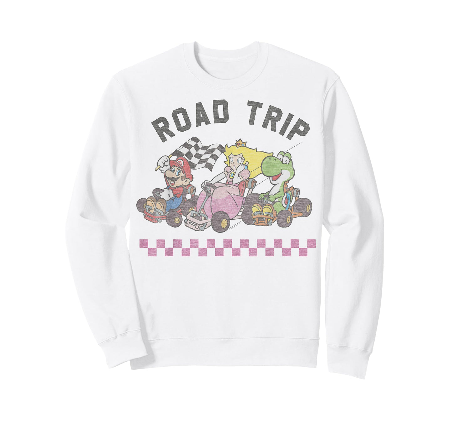 Mario Kart Road Trip Mario Peach Yoshi Trio Vintage T-Shirt
