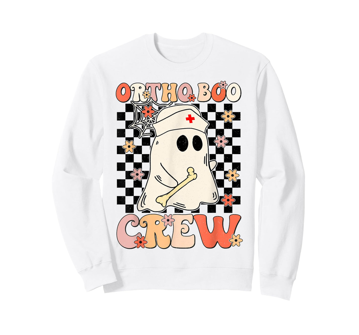 Ortho Boo Crew Ghost Pumpkin Orthopedic Nurse Halloween T-Shirt