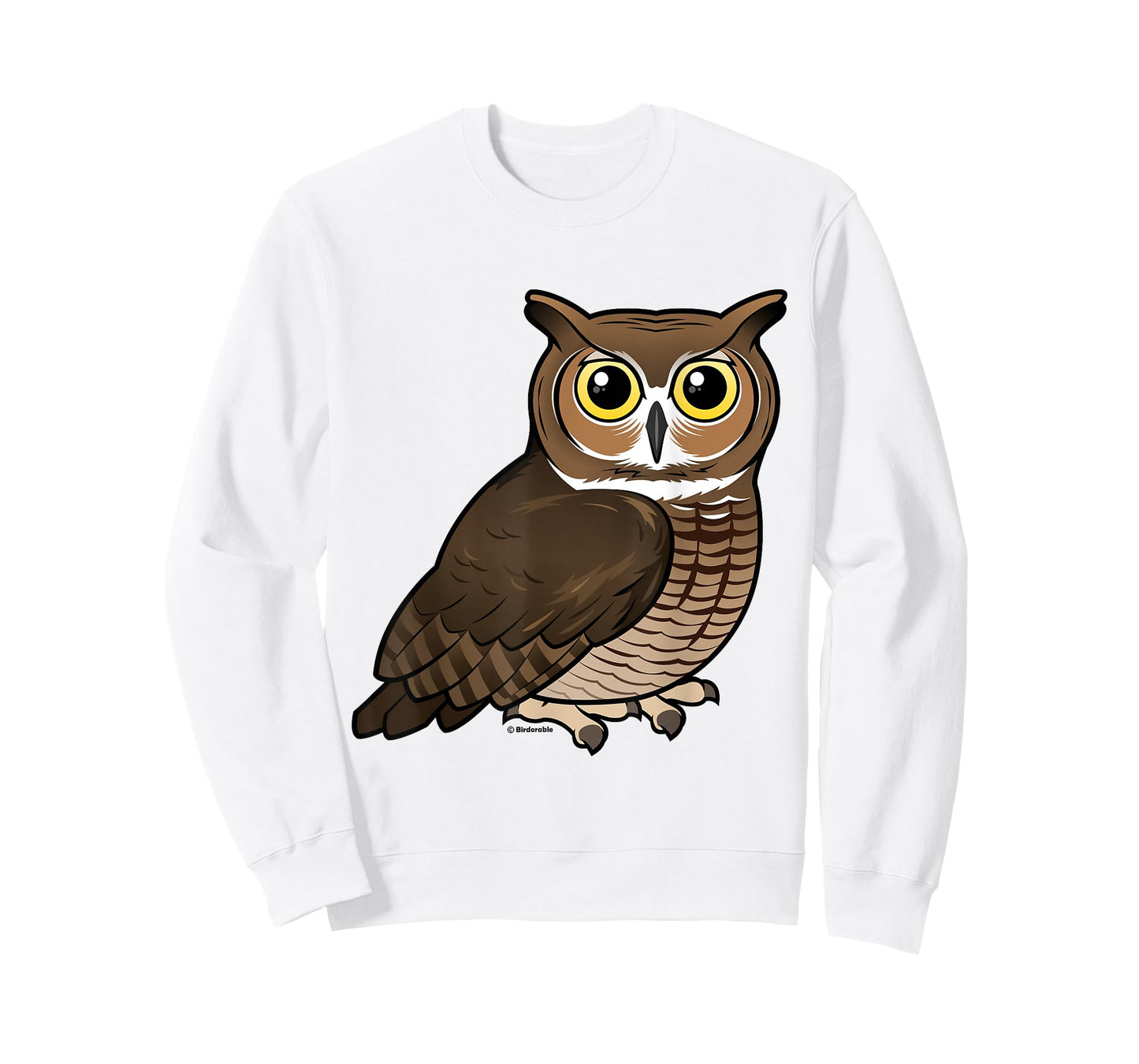 Cute Birdorable Great Horned Owl Cartoon Bird of Prey T-Shirt