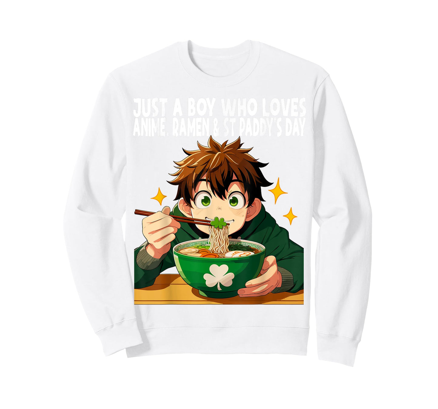 Just A Boy Who Loves Anime Ramen And St Paddy's Day T-Shirt