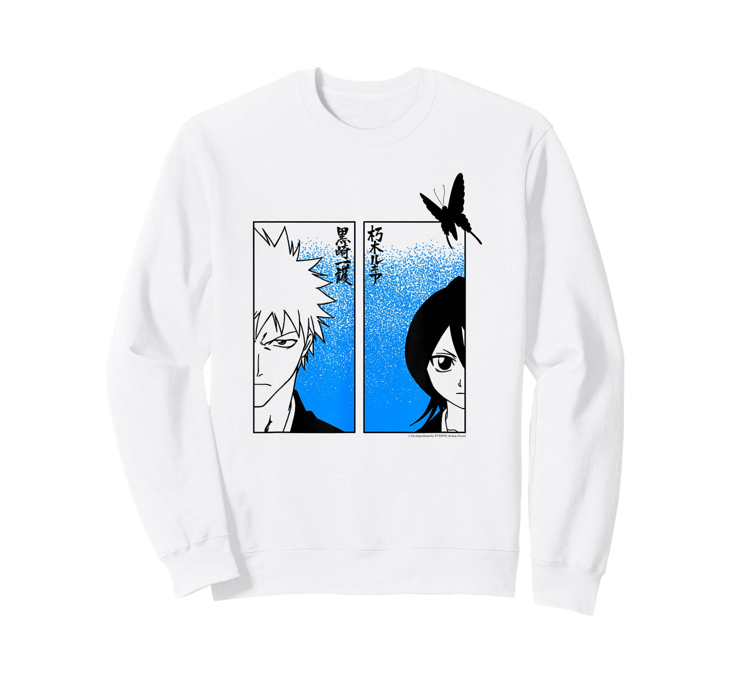 Bleach Ichigo & Rukia Half Faces with Jigokucho Anime T-Shirt