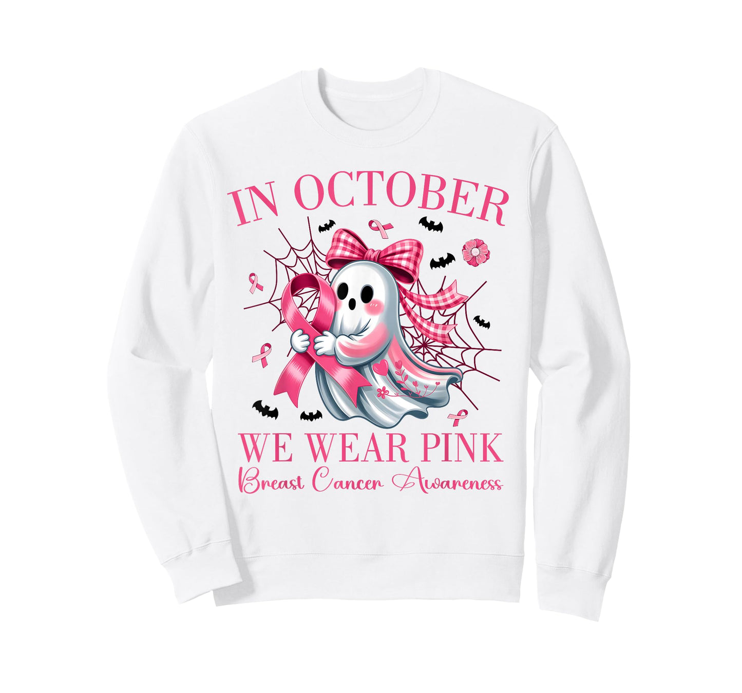 Breast Cancer Women Halloween in October We Wear Pink T-Shirt