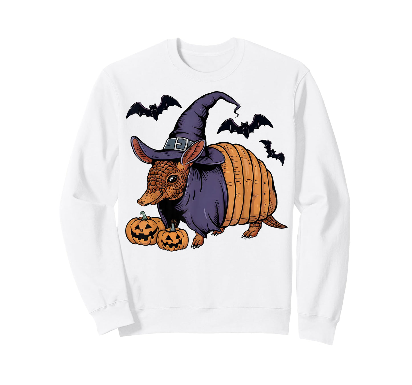 Pumpkin Bat Witch Costume Armadillo Halloween T-Shirt