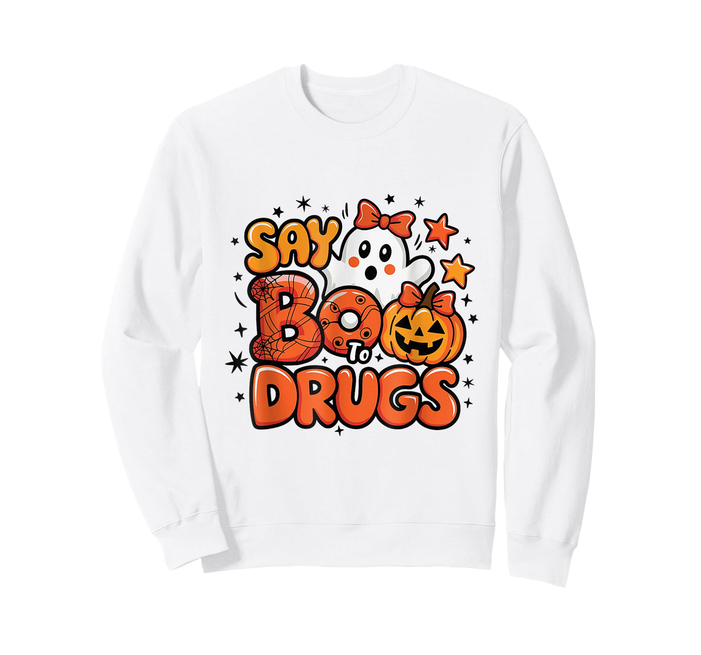 Say Boo Drug-Free Red Ribbon Ghost Halloween T-Shirt T-Shirt