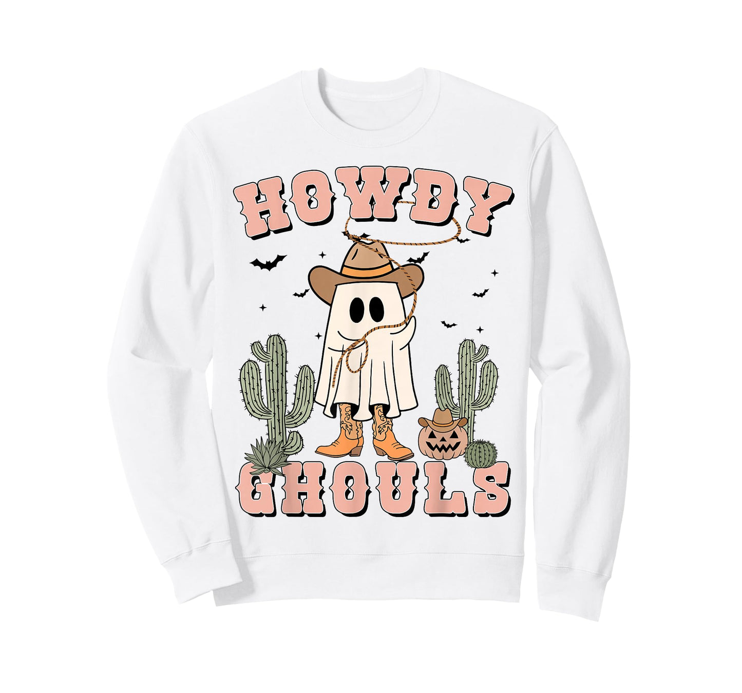 Funny Howdy Ghouls Cowboy Ghost Men Women Toddler Halloween T-Shirt