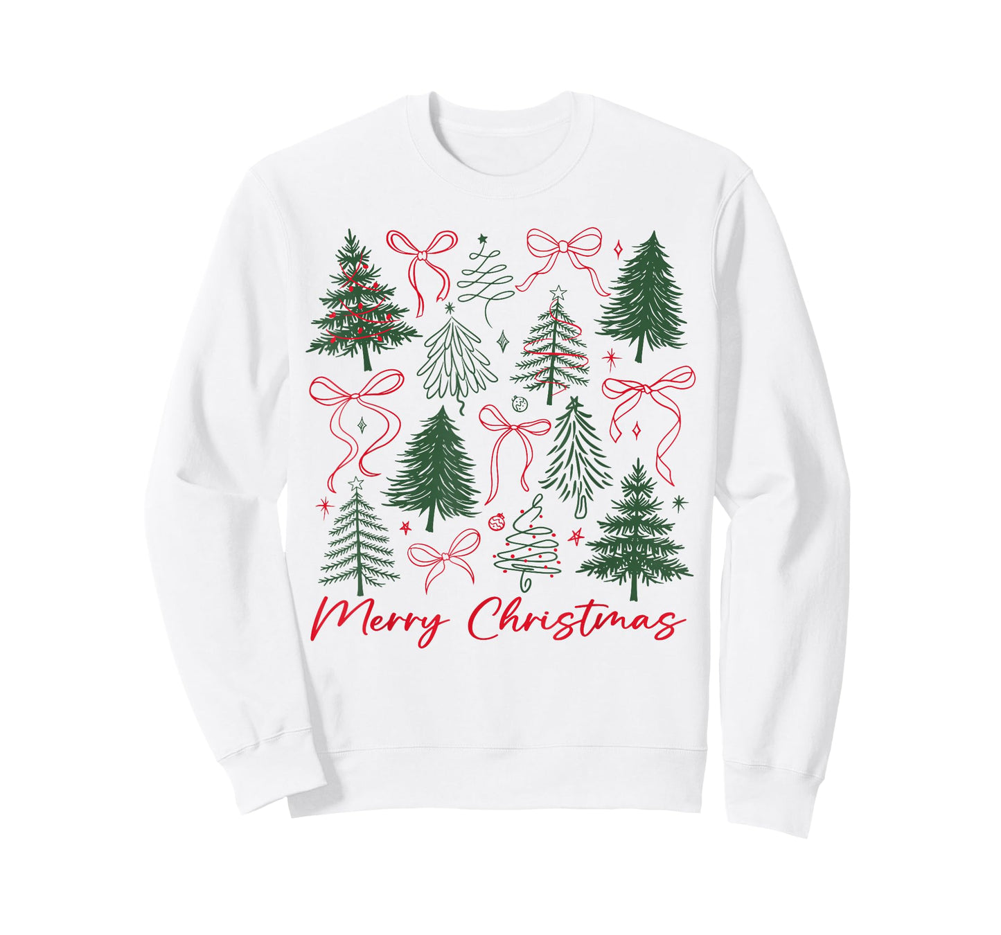 Preppy Merry Christmas Coquette Bow Pink Christmas Tree Girl T-Shirt