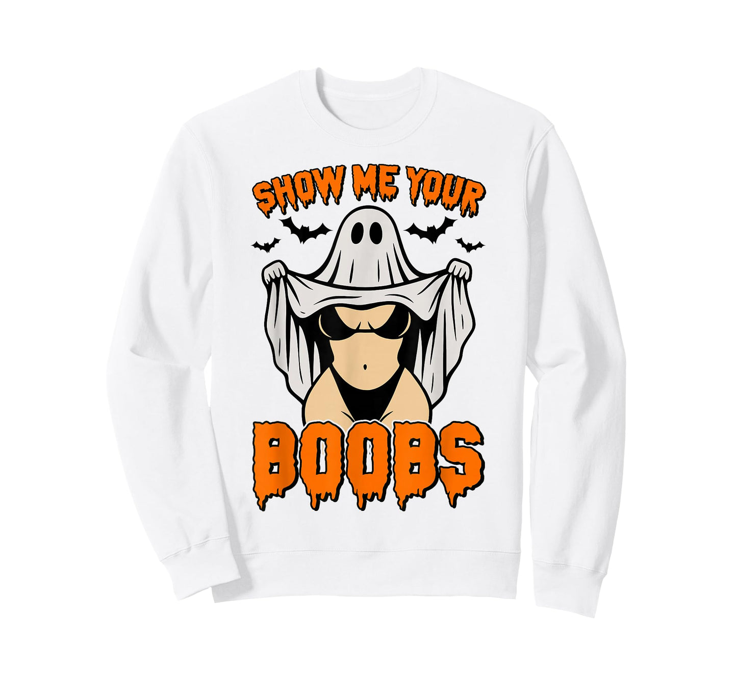 Show Me Your Boobs Funny Ghost Spooky Halloween Adult Humor T-Shirt