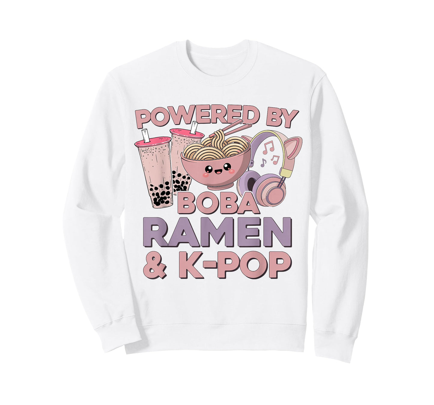 Kawaii Ramen Kpop Powered by Boba Ramen & K-Pop Kawaii K Pop T-Shirt