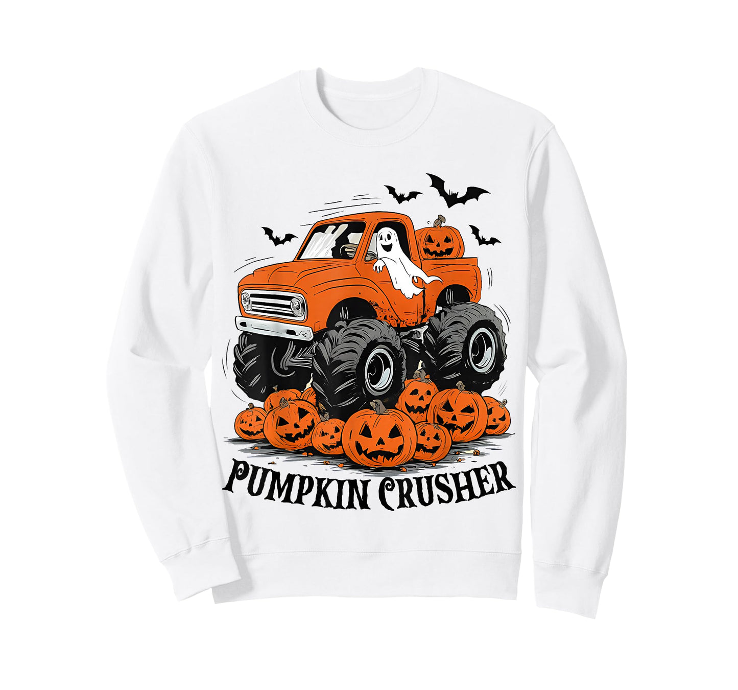 Kids Halloween Pumpkin Crusher Monster Truck Toddler Boys T-Shirt
