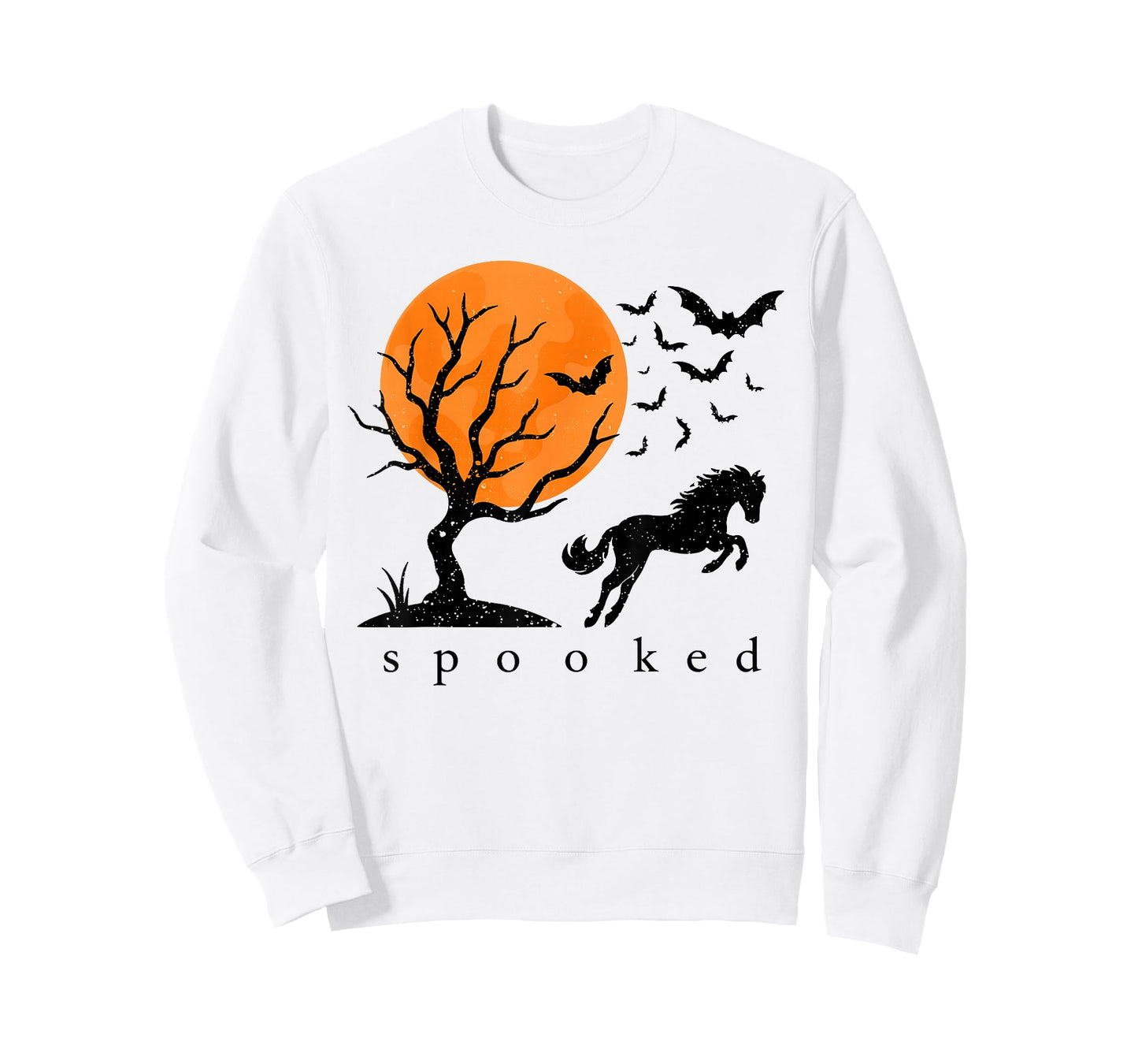 Spooked Horse Halloween Moon Bats Horse Ghost Spooky Season T-Shirt