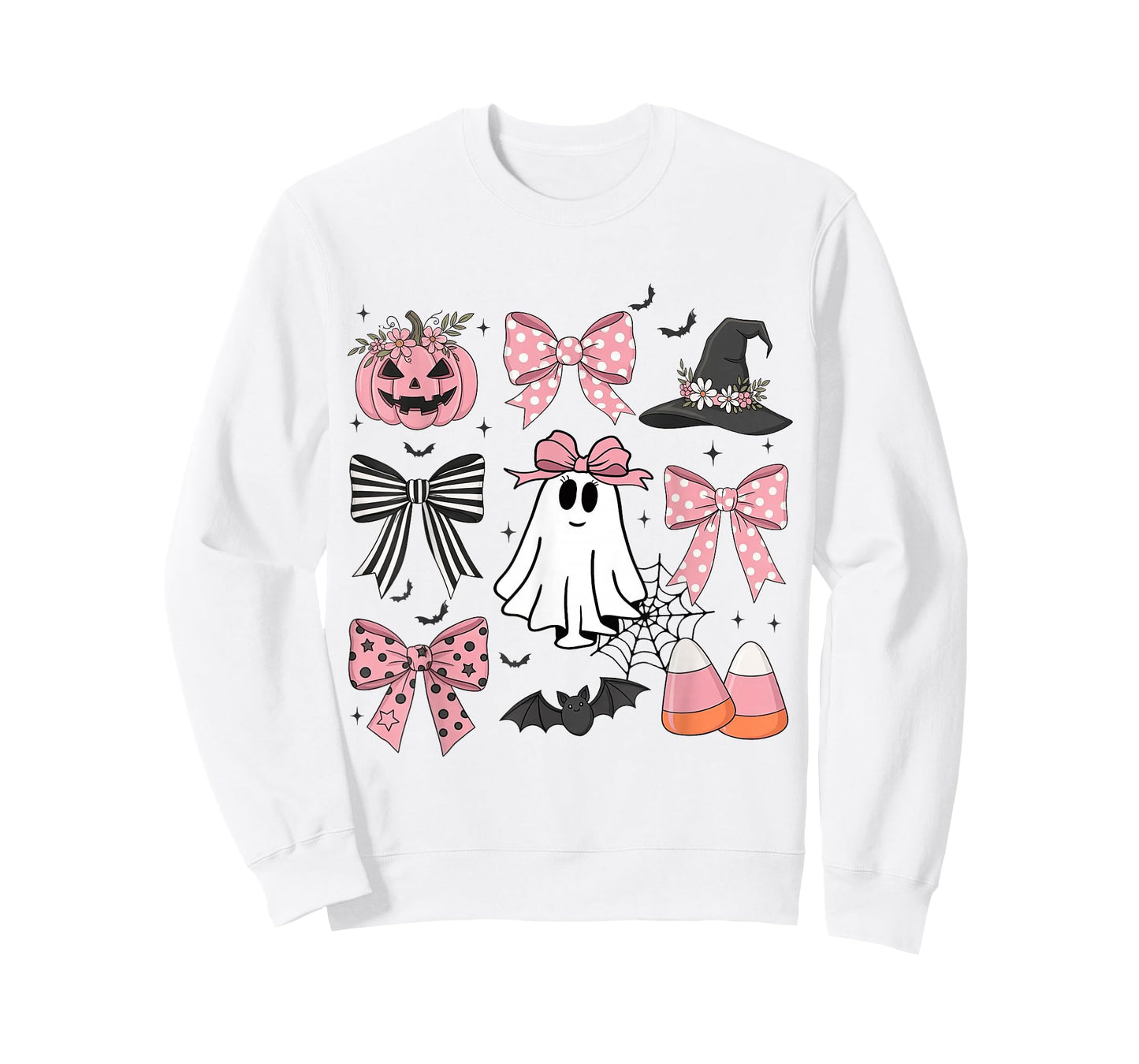 Girly Boo Ghost Halloween Coquette Bow Pumpkin Spooky Season T-Shirt