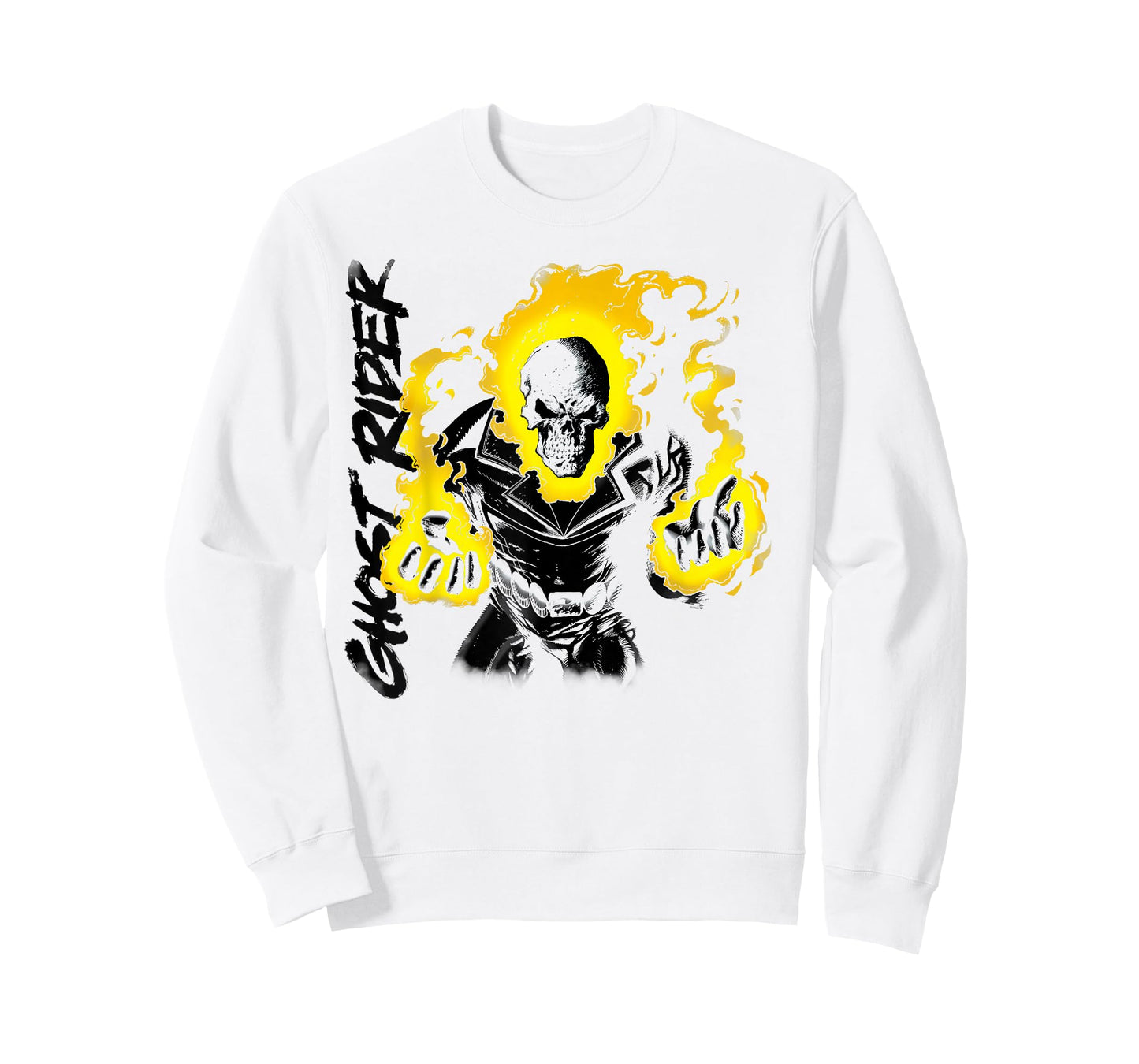 Marvel Ghost Rider Retro Skull Hands Aflame Graphic T-Shirt T-Shirt