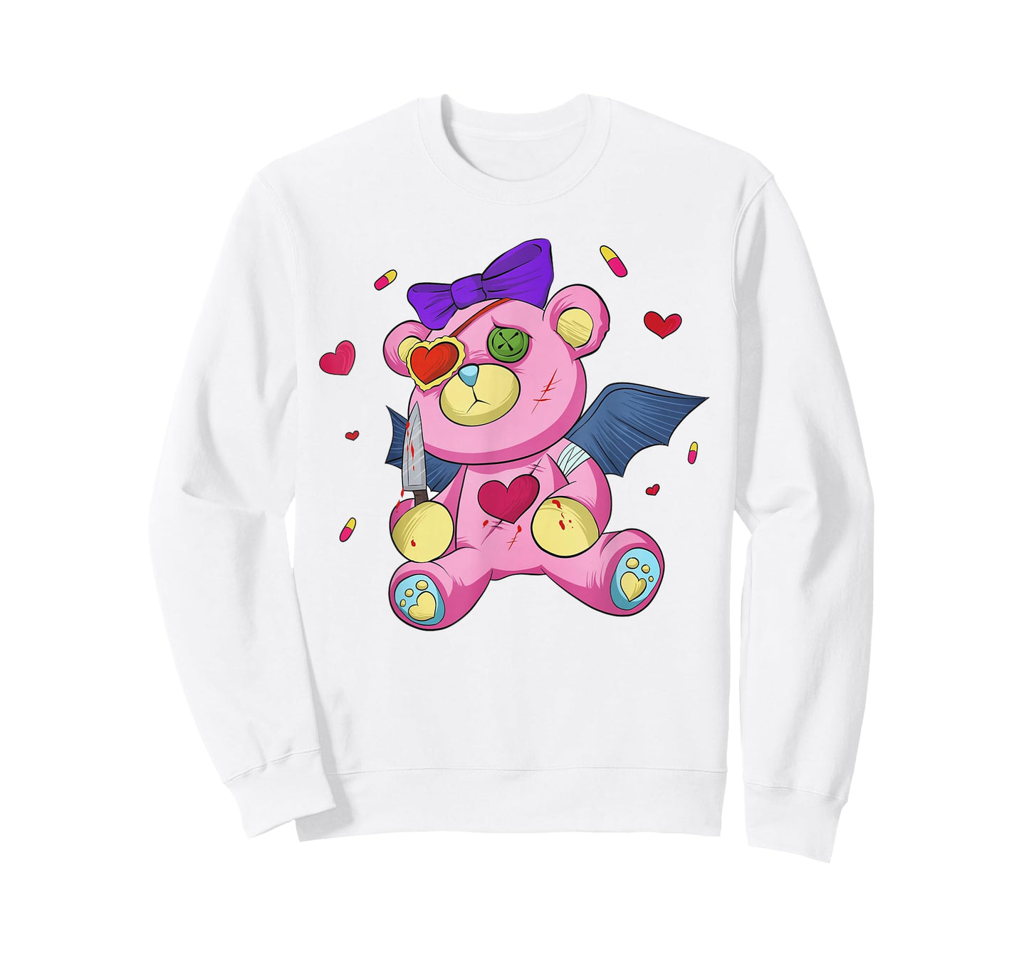 Menhera chan Yami Kawaii Pastel Goth Harajuku Teddy Bear T-Shirt