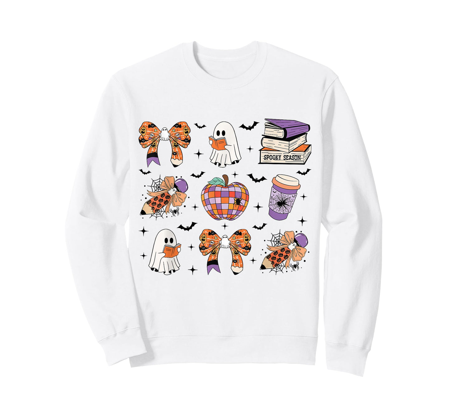Coquette Teacher Halloween Ghost Reading Book Spooky Season T-Shirt