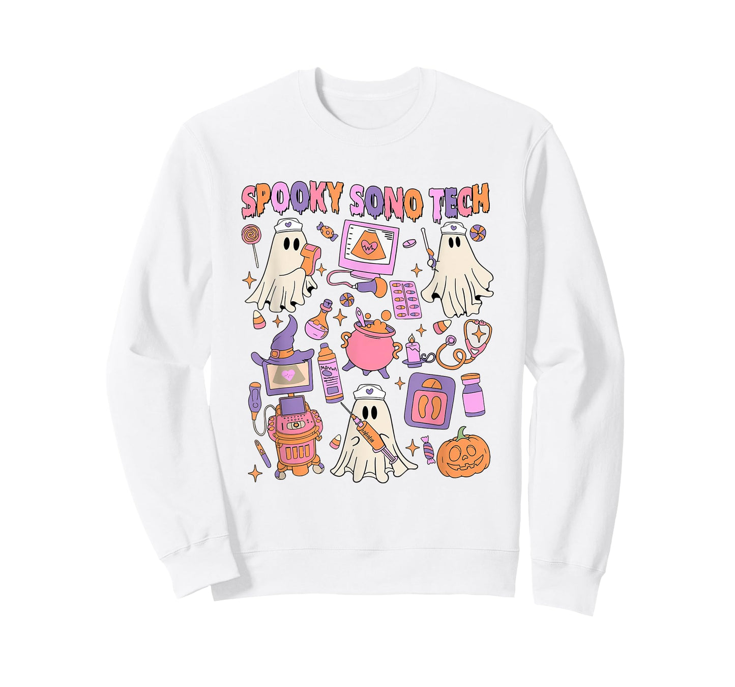 Spooky Sono Tech Halloween Ultrasound Technician Ghosts T-Shirt