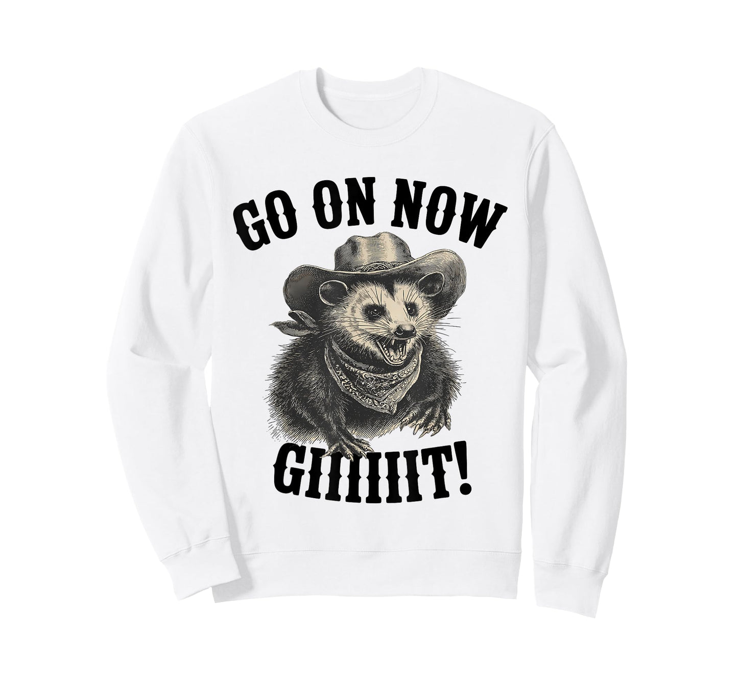 Western Opossum Vintage Country Possum Rodeo Go On Now Git T-Shirt