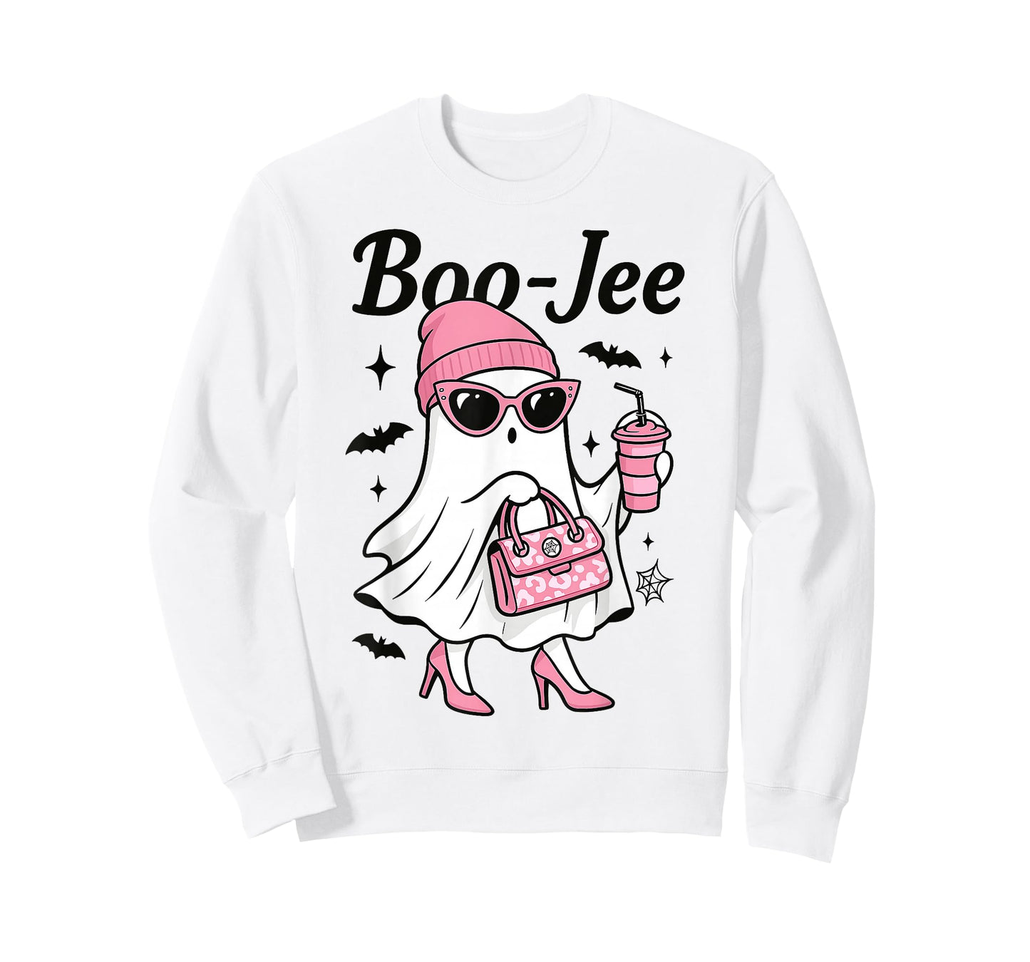 Cute Boo Jee Ghost Halloween Beanie Ghost Coffee Womens T-Shirt