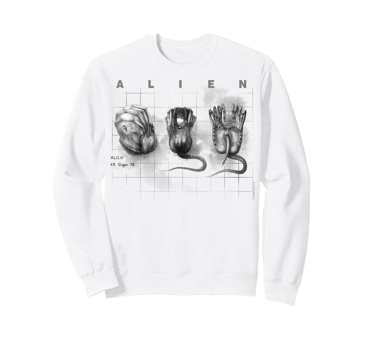 Aliens Iconic Facehugger Reproduction Faces Retro Chest Logo T-Shirt
