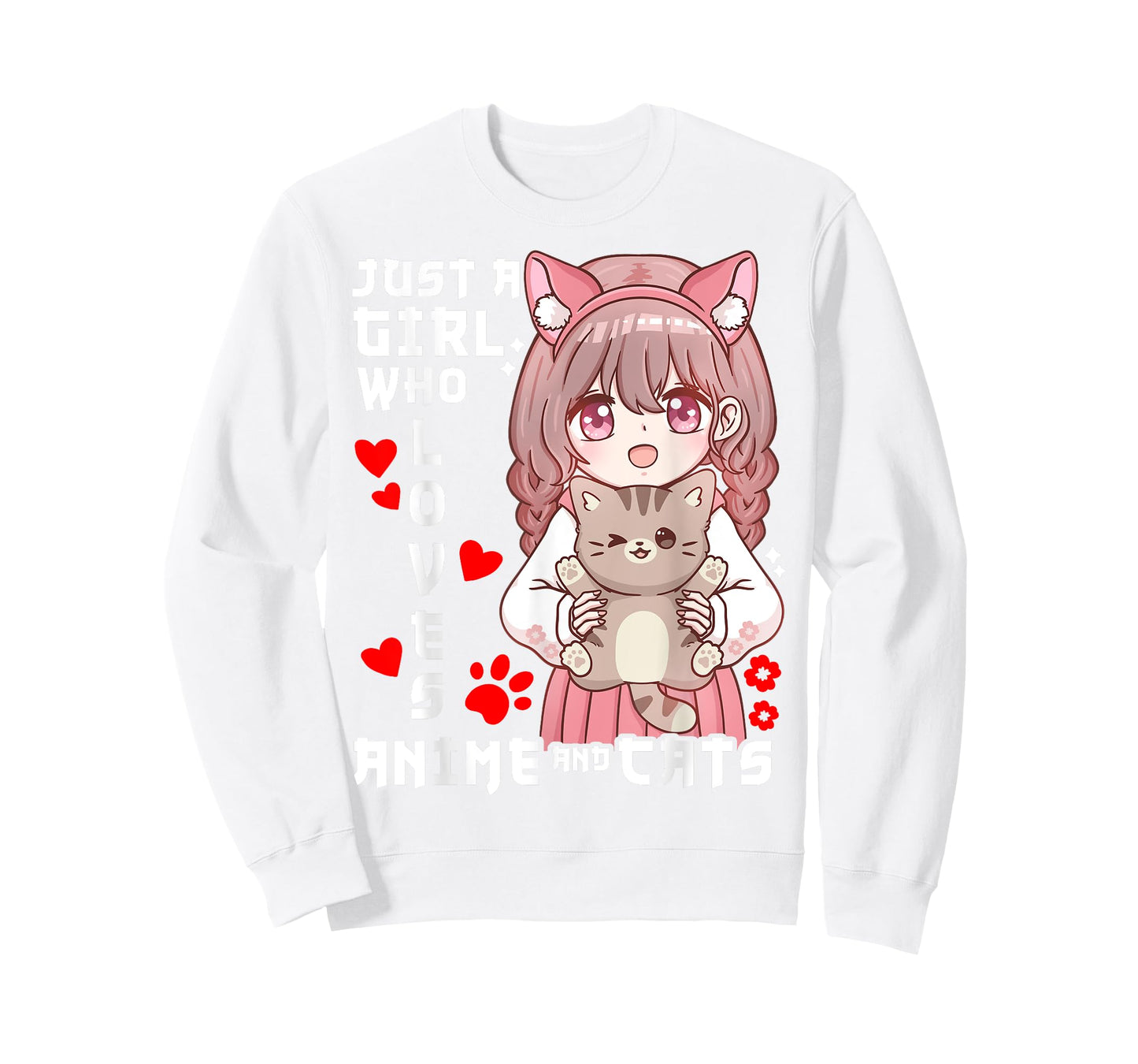 Anime Cat Girl Just a Girl Who Loves Anime and Cats T-Shirt