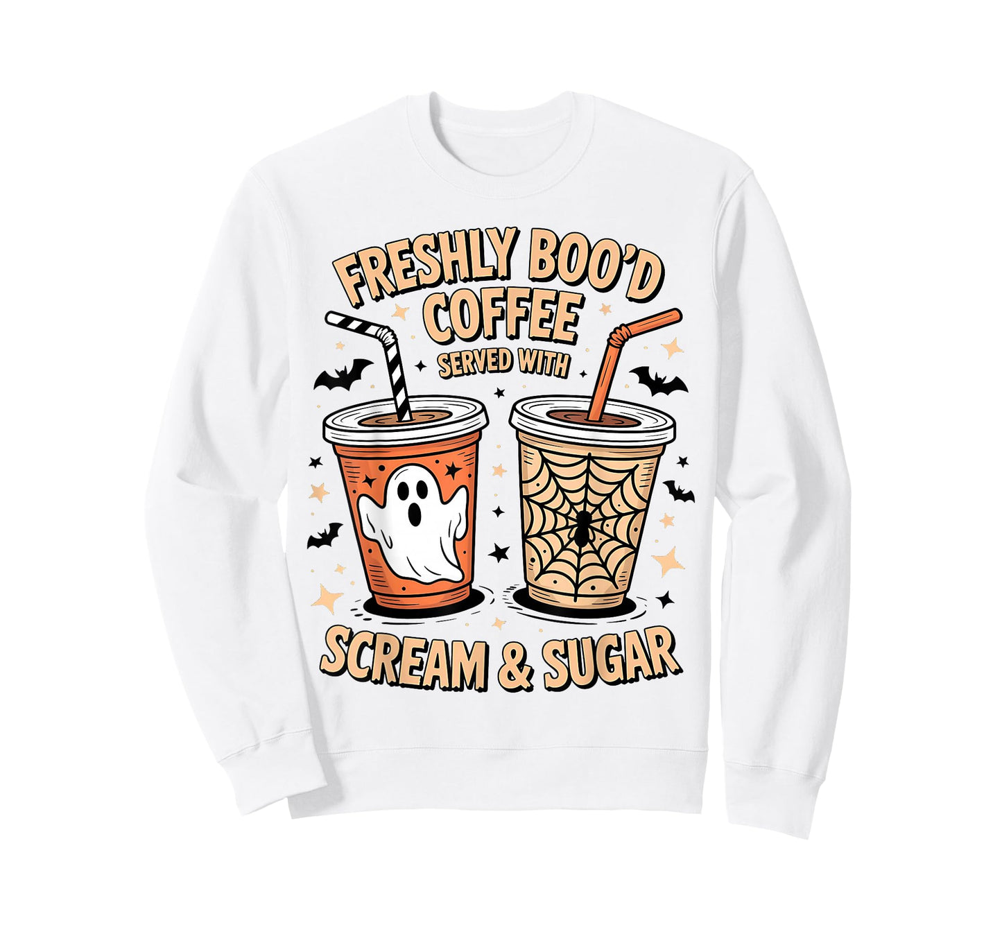 Retro Freshly Boo'd Coffee Lovers Ghost Halloween Coffee T-Shirt