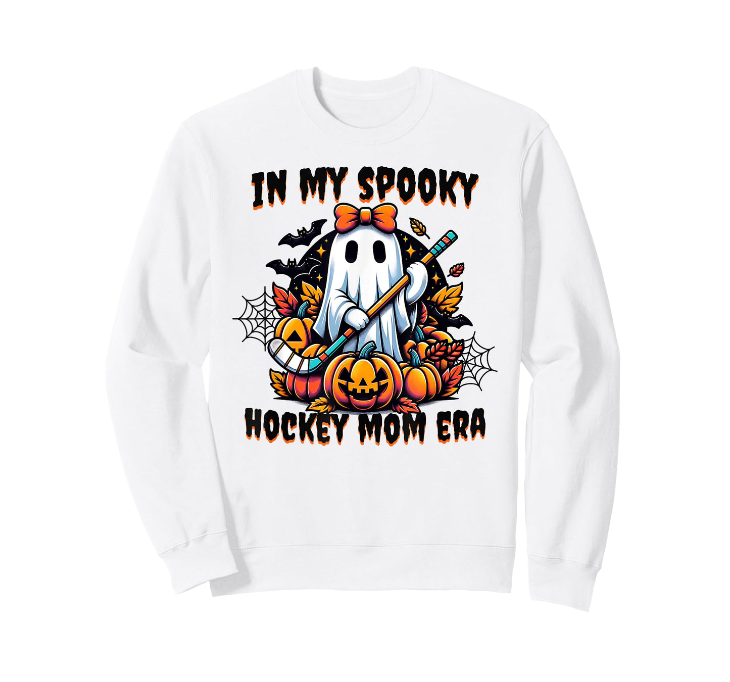 In My Spooky Hockey Mom Era Halloween Coquette Ghost Cute T-Shirt