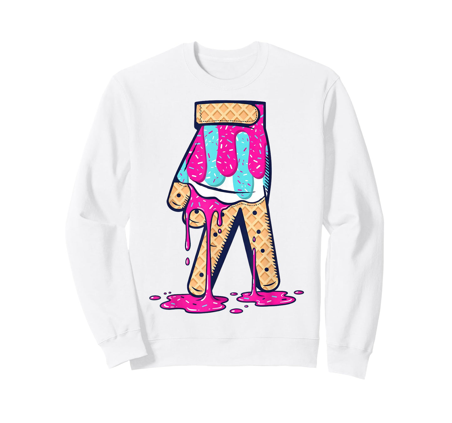 Baseball Ice Cream Drip Boys Glove Sprinkles Baseball Lover T-Shirt