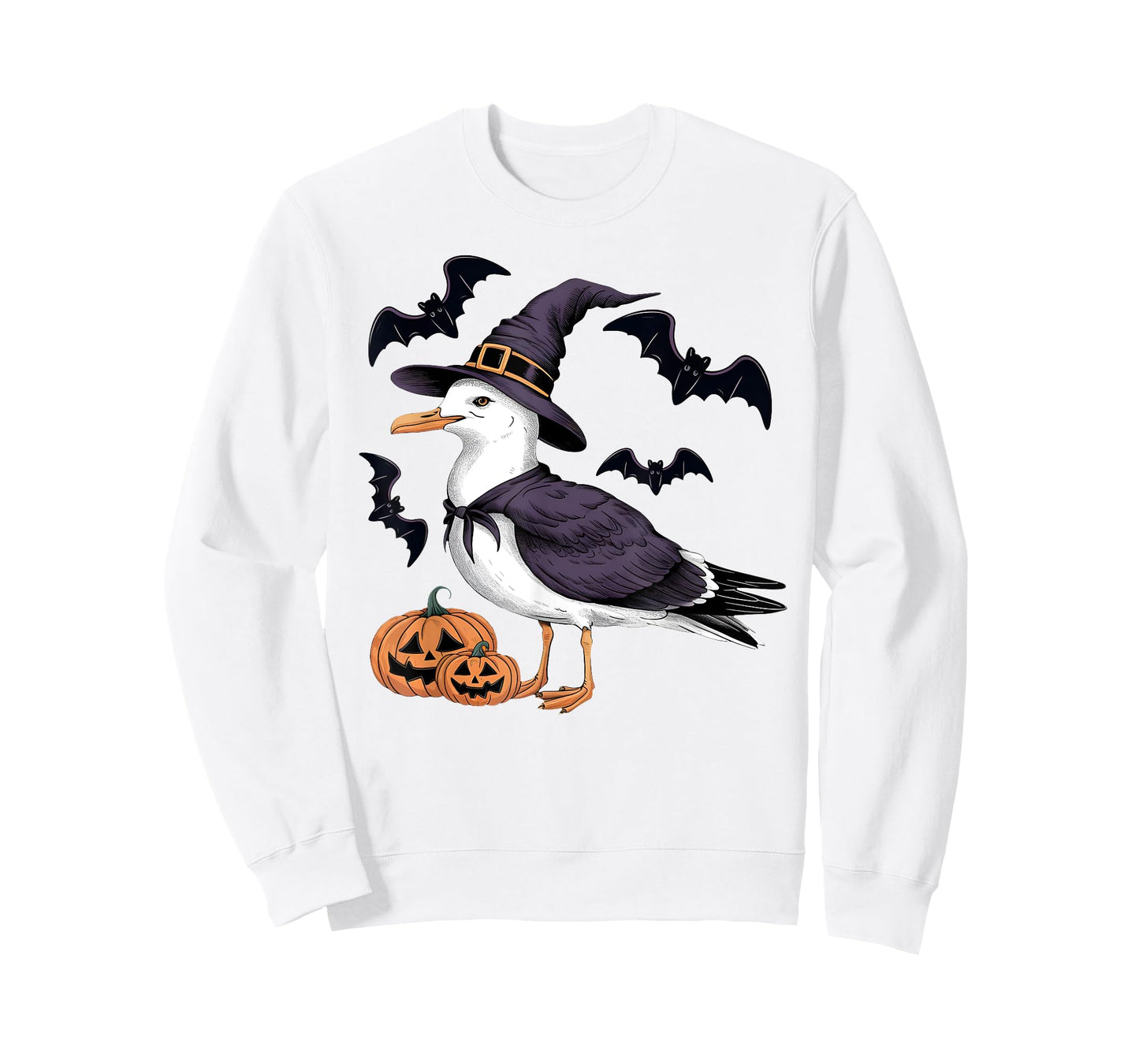 Seagull Bird Halloween Costume Pumpkin Bat Witch T-Shirt